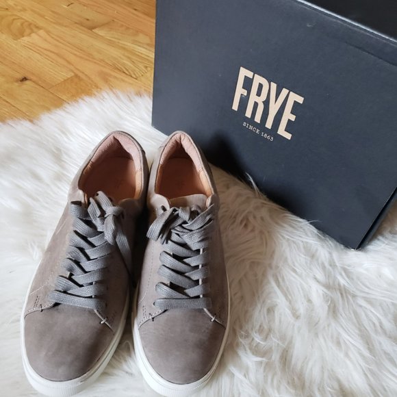 Frye *NEW* Ivy Low Lace Grey Leather Sneakers - Picture 4 of 9
